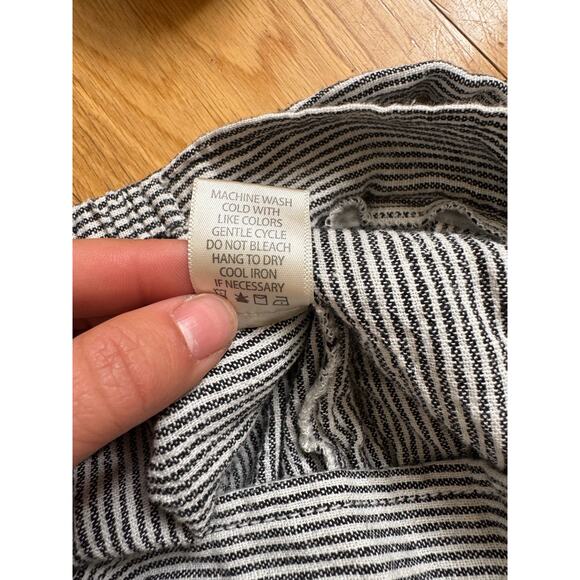 Max Studio Striped Linen Rayon Waist Tie High Waisted Pants - Picture 12 of 13